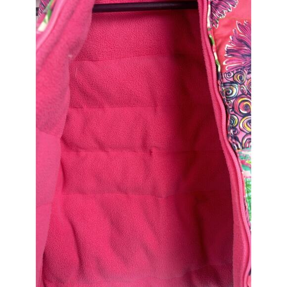 LILLY PULITZER LIBBI DOWN VEST Reversible Pink Floral Girls XL (12-14) Patchwork - Picture 6 of 7